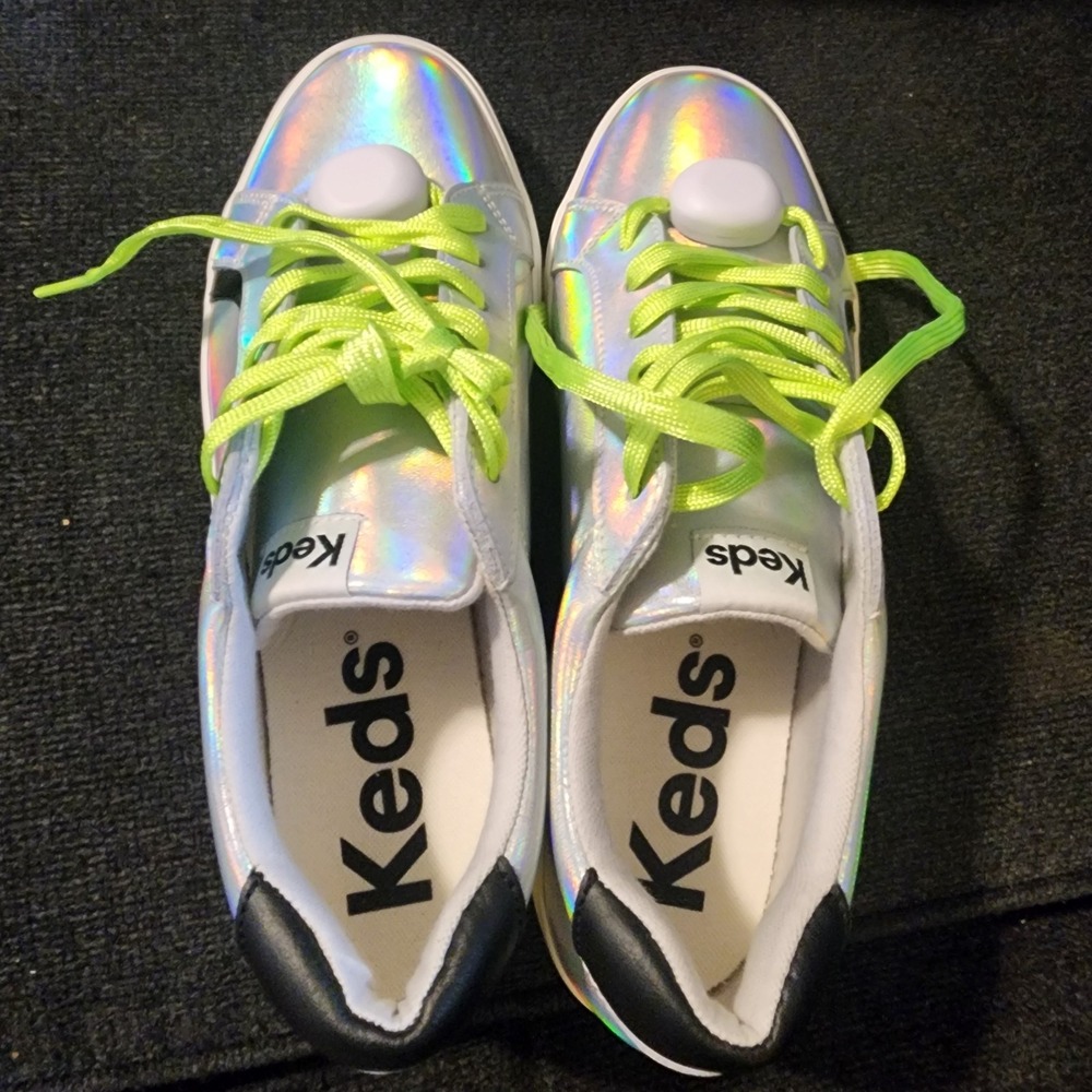 Keds WH68009 Iridescent/Silver Green Lace Up Platform Sneakers‎ Women US Size 9 - Picture 2 of 8